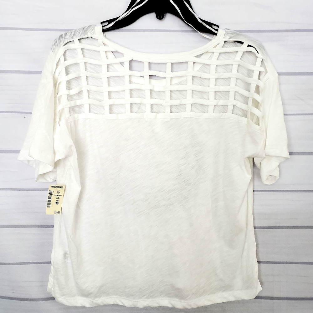 Aeropostale T-Shirt cropped style top with sun and moon graphic, Size Large - Picture 2 of 4